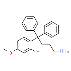 ChemSpider 2D Image | 4-(2-Fluoro-4-methoxyphenyl)-4,4-diphenyl-1-butanamine | C23H24FNO