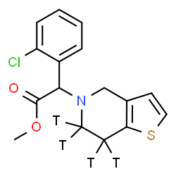 ChemSpider 2D Image | Methyl (2-chlorophenyl)[(6,6,7,7-~3~H_4_)-6,7-dihydrothieno[3,2-c]pyridin-5(4H)-yl]acetate | C16H12T4ClNO2S