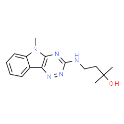 ChemSpider 2D Image | 2-METHYL-4-((5-METHYL-5H-AS-TRIAZINO-(5,6-B)INDOL-3-YL)AMINO)-2-BUTANOL | C15H19N5O