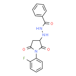 ChemSpider 2D Image | N'-[1-(2-Fluorophenyl)-2,5-dioxo-3-pyrrolidinyl]benzohydrazide | C17H14FN3O3