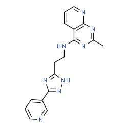 ChemSpider 2D Image | 2-Methyl-N-{2-[3-(3-pyridinyl)-1H-1,2,4-triazol-5-yl]ethyl}pyrido[2,3-d]pyrimidin-4-amine | C17H16N8