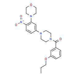 ChemSpider 2D Image | {4-[3-(4-Morpholinyl)-4-nitrophenyl]-1-piperazinyl}(3-propoxyphenyl)methanone | C24H30N4O5