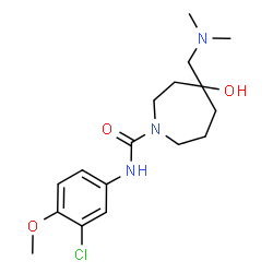 ChemSpider 2D Image | N-(3-Chloro-4-methoxyphenyl)-4-[(dimethylamino)methyl]-4-hydroxy-1-azepanecarboxamide | C17H26ClN3O3