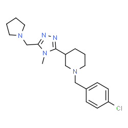 ChemSpider 2D Image | 1-(4-Chlorobenzyl)-3-[4-methyl-5-(1-pyrrolidinylmethyl)-4H-1,2,4-triazol-3-yl]piperidine | C20H28ClN5