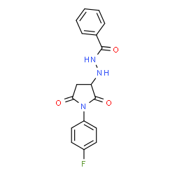 ChemSpider 2D Image | N'-[1-(4-Fluorophenyl)-2,5-dioxo-3-pyrrolidinyl]benzohydrazide | C17H14FN3O3
