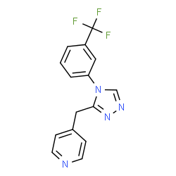ChemSpider 2D Image | 4-({4-[3-(Trifluoromethyl)phenyl]-4H-1,2,4-triazol-3-yl}methyl)pyridine | C15H11F3N4