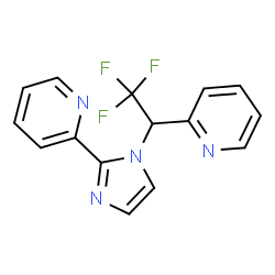 ChemSpider 2D Image | 2-{1-[2,2,2-Trifluoro-1-(2-pyridinyl)ethyl]-1H-imidazol-2-yl}pyridine | C15H11F3N4