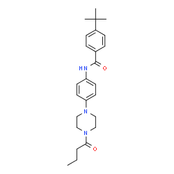 ChemSpider 2D Image | 4-tert-Butyl-N-[4-(4-butyrylpiperazin-1-yl)phenyl]benzamide | C25H33N3O2