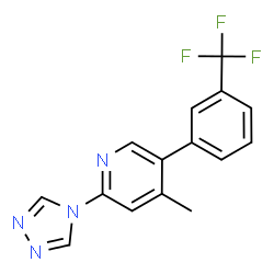 ChemSpider 2D Image | 4-Methyl-2-(4H-1,2,4-triazol-4-yl)-5-[3-(trifluoromethyl)phenyl]pyridine | C15H11F3N4