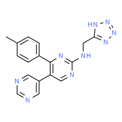 ChemSpider 2D Image | 4-(4-Methylphenyl)-N-(1H-tetrazol-5-ylmethyl)-5,5'-bipyrimidin-2-amine | C17H15N9