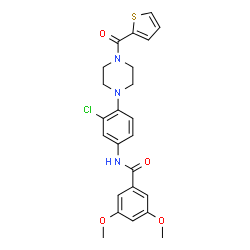 ChemSpider 2D Image | N-{3-Chloro-4-[4-(2-thienylcarbonyl)-1-piperazinyl]phenyl}-3,5-dimethoxybenzamide | C24H24ClN3O4S