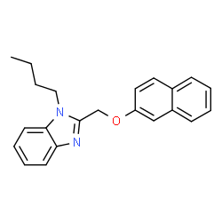 ChemSpider 2D Image | 1-Butyl-2-[(2-naphthyloxy)methyl]-1H-benzimidazole | C22H22N2O