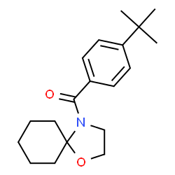 ChemSpider 2D Image | 1-Oxa-4-azaspiro[4.5]decane, 4-[4-(1,1-dimethylethyl)benzoyl]- | C19H27NO2