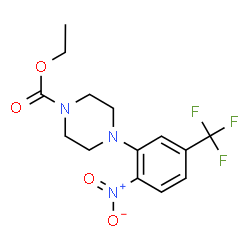 ChemSpider 2D Image | Ethyl 4-[2-nitro-5-(trifluoromethyl)phenyl]-1-piperazinecarboxylate | C14H16F3N3O4