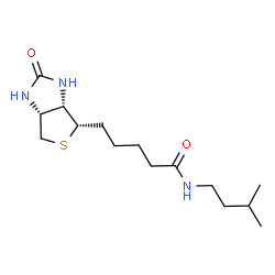 ChemSpider 2D Image | N-(3-Methylbutyl)-5-[(3aS,4S,6aR)-2-oxohexahydro-1H-thieno[3,4-d]imidazol-4-yl]pentanamide | C15H27N3O2S