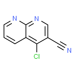 ChemSpider 2D Image | 4-Chloro-1,8-naphthyridine-3-carbonitrile | C9H4ClN3