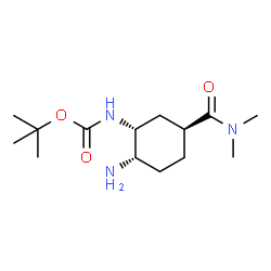 ChemSpider 2D Image | tert-butyl N-[(1R,2S,5S)-2-amino-5-(dimethylcarbamoyl)cyclohexyl]carbamate | C14H27N3O3