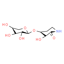 ChemSpider 2D Image | (3S,4S)-3-Hydroxy-2-oxo-4-piperidinyl alpha-L-threo-pentopyranoside | C10H17NO7