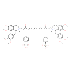 ChemSpider 2D Image | 2,2'-(3,11-Dioxo-1,13-tridecanediyl)bis[1-(3,4-dimethoxybenzyl)-6,7-dimethoxy-2-methyl-1,2,3,4-tetrahydroisoquinolinium] bisbenzenesulfonate | C67H86N2O16S2