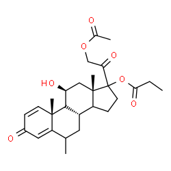 ChemSpider 2D Image | (9xi,11beta,14xi,17xi)-21-Acetoxy-11-hydroxy-6-methyl-3,20-dioxopregna-1,4-dien-17-yl propionate | C27H36O7