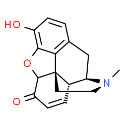 ChemSpider 2D Image | 3-Hydroxy-17-methyl-7,8-didehydro-4,5-epoxymorphinan-6-one | C17H17NO3
