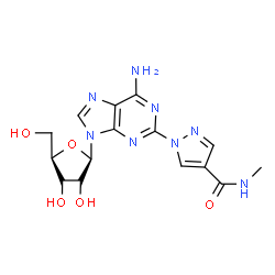 ChemSpider 2D Image | 2-[4-(Methylcarbamoyl)-1H-pyrazol-1-yl]adenosine | C15H18N8O5