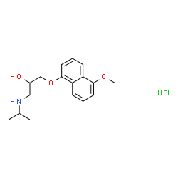 ChemSpider 2D Image | 1-(Isopropylamino)-3-[(5-methoxy-1-naphthyl)oxy]-2-propanol hydrochloride (1:1) | C17H24ClNO3
