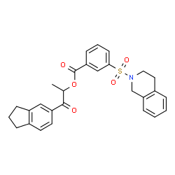 ChemSpider 2D Image | 1-(2,3-Dihydro-1H-inden-5-yl)-1-oxo-2-propanyl 3-(3,4-dihydro-2(1H)-isoquinolinylsulfonyl)benzoate | C28H27NO5S