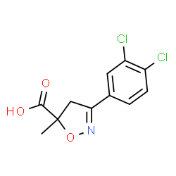 ChemSpider 2D Image | 3-(3,4-Dichlorophenyl)-5-methyl-4,5-dihydro-1,2-oxazole-5-carboxylic acid | C11H9Cl2NO3