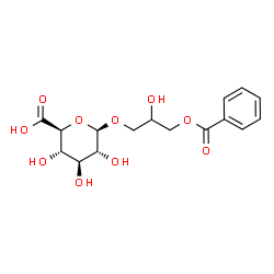 ChemSpider 2D Image | 3-(Benzoyloxy)-2-hydroxypropyl beta-D-glucopyranosiduronic acid | C16H20O10