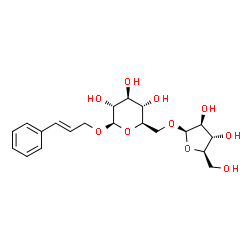 ChemSpider 2D Image | (2E)-3-Phenyl-2-propen-1-yl 6-O-beta-D-arabinofuranosyl-beta-D-glucopyranoside | C20H28O10