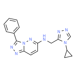 ChemSpider 2D Image | N-[(4-Cyclopropyl-4H-1,2,4-triazol-3-yl)methyl]-3-phenyl[1,2,4]triazolo[4,3-b]pyridazin-6-amine | C17H16N8