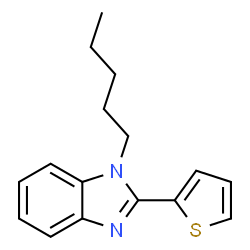 ChemSpider 2D Image | 1-Pentyl-2-(2-thienyl)-1H-benzimidazole | C16H18N2S