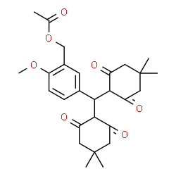 ChemSpider 2D Image | 5-[Bis(4,4-dimethyl-2,6-dioxocyclohexyl)methyl]-2-methoxybenzyl acetate | C27H34O7