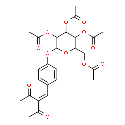 ChemSpider 2D Image | 4-(2-Acetyl-3-oxo-1-buten-1-yl)phenyl 2,3,4,6-tetra-O-acetylhexopyranoside | C26H30O12