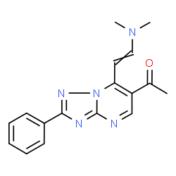 ChemSpider 2D Image | 1-{7-[2-(Dimethylamino)vinyl]-2-phenyl[1,2,4]triazolo[1,5-a]pyrimidin-6-yl}ethanone | C17H17N5O