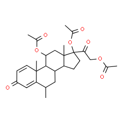 ChemSpider 2D Image | 6-Methyl-3,20-dioxopregna-1,4-diene-11,17,21-triyl triacetate | C28H36O8