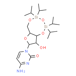 ChemSpider 2D Image | 4-Amino-1-(9-hydroxy-2,2,4,4-tetraisopropyltetrahydro-6H-furo[3,2-f][1,3,5,2,4]trioxadisilocin-8-yl)-2(1H)-pyrimidinone | C21H39N3O6Si2