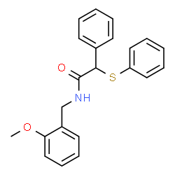 ChemSpider 2D Image | N-(2-Methoxybenzyl)-2-phenyl-2-(phenylsulfanyl)acetamide | C22H21NO2S