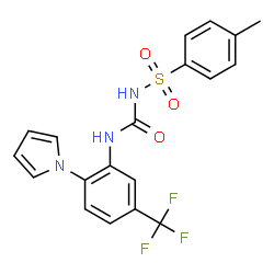 ChemSpider 2D Image | 4-Methyl-N-{[2-(1H-pyrrol-1-yl)-5-(trifluoromethyl)phenyl]carbamoyl}benzenesulfonamide | C19H16F3N3O3S