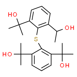 ChemSpider 2D Image | 2-[2-{[2,6-Bis(2-hydroxy-2-propanyl)phenyl]sulfanyl}-3-(1-hydroxyethyl)phenyl]-2-propanol | C23H32O4S