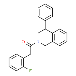 ChemSpider 2D Image | 2-(2-Fluorophenyl)-1-(4-phenyl-3,4-dihydro-2(1H)-isoquinolinyl)ethanone | C23H20FNO