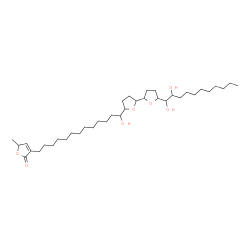 ChemSpider 2D Image | 3-{13-[5'-(1,2-Dihydroxyundecyl)octahydro-2,2'-bifuran-5-yl]-13-hydroxytridecyl}-5-methyl-2(5H)-furanone | C37H66O7