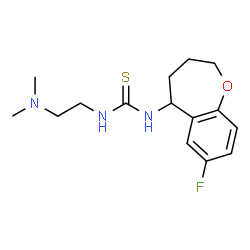 ChemSpider 2D Image | 1-[2-(Dimethylamino)ethyl]-3-(7-fluoro-2,3,4,5-tetrahydro-1-benzoxepin-5-yl)thiourea | C15H22FN3OS