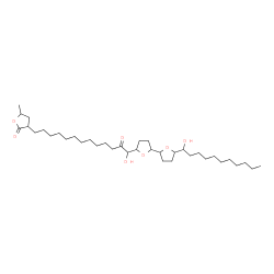 ChemSpider 2D Image | 3-{13-Hydroxy-13-[5'-(1-hydroxyundecyl)octahydro-2,2'-bifuran-5-yl]-12-oxotridecyl}-5-methyldihydro-2(3H)-furanone | C37H66O7