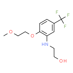 ChemSpider 2D Image | 2-{[2-(2-Methoxyethoxy)-5-(trifluoromethyl)phenyl]amino}ethanol | C12H16F3NO3