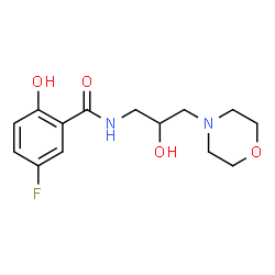 ChemSpider 2D Image | 5-Fluoro-2-hydroxy-N-[2-hydroxy-3-(4-morpholinyl)propyl]benzamide | C14H19FN2O4