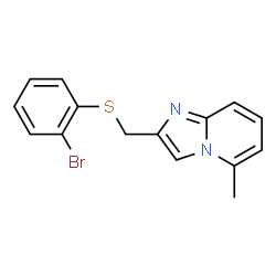 ChemSpider 2D Image | 2-{[(2-Bromophenyl)sulfanyl]methyl}-5-methylimidazo[1,2-a]pyridine | C15H13BrN2S