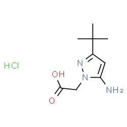 ChemSpider 2D Image | [5-Amino-3-(2-methyl-2-propanyl)-1H-pyrazol-1-yl]acetic acid hydrochloride (1:1) | C9H16ClN3O2