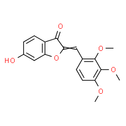 ChemSpider 2D Image | 6-Hydroxy-2-(2,3,4-trimethoxybenzylidene)-1-benzofuran-3(2H)-one | C18H16O6